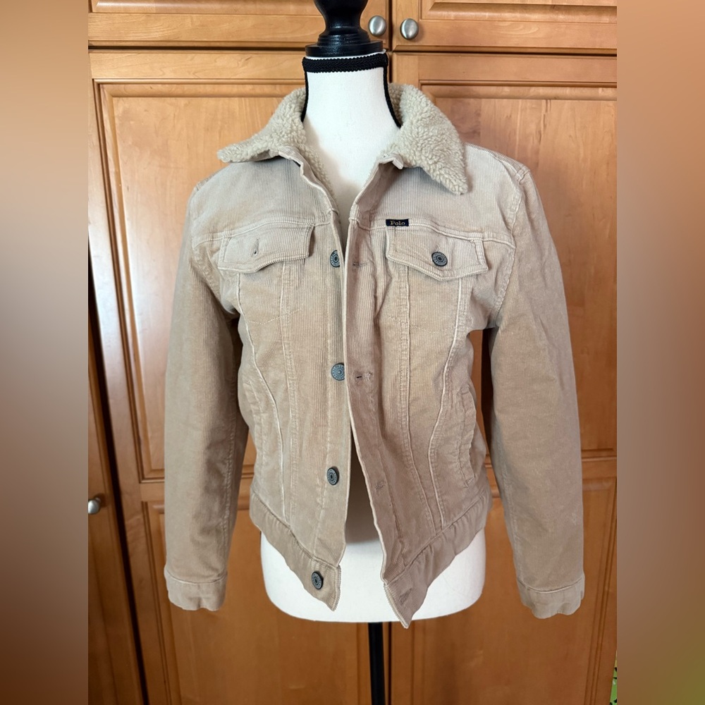 Girls’ Polo Ralph Lauren Corduroy Jacket with Sherpa Collar